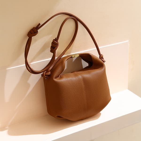 French Style Niche Genuine Leather Women's Handbag New Lychee Grain Cowhide Luxury Tote Bag Fashion Commuter Bento Bag