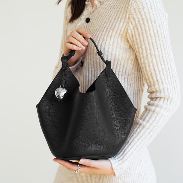 Niche Luxury Top Grain Cowhide Leather Handbag & Shoulder Bag, European Style Large Capacity Commuter Tote, Casual Shopping Bag