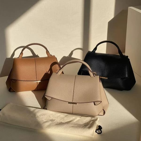 Cross-Border Top Grain Cowhide Smile Bag - Minimalist Commuter Luxury French Elegant Handbag, Large Capacity Shoulder & Crossbody Bag