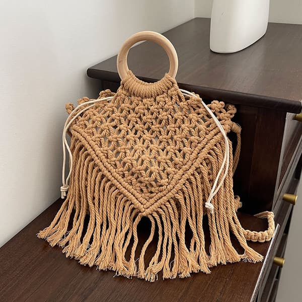 Hot-Selling Bohemian Hemp Rope Woven Handbag For Women, Niche Design Artistic Nordic Style Crossbody Bag