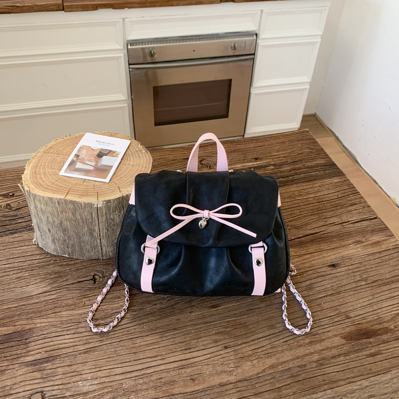 Pink Cloud Bag - Cute Sweet & Cool Bow Pleated Underarm Bag for Students - Thumbnail 2