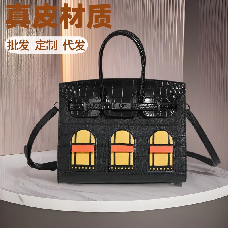 2026 New Arrival Genuine Leather Commuter Birkin Bag High-End Fashion Versatile Women's Handbag - Thumbnail 2