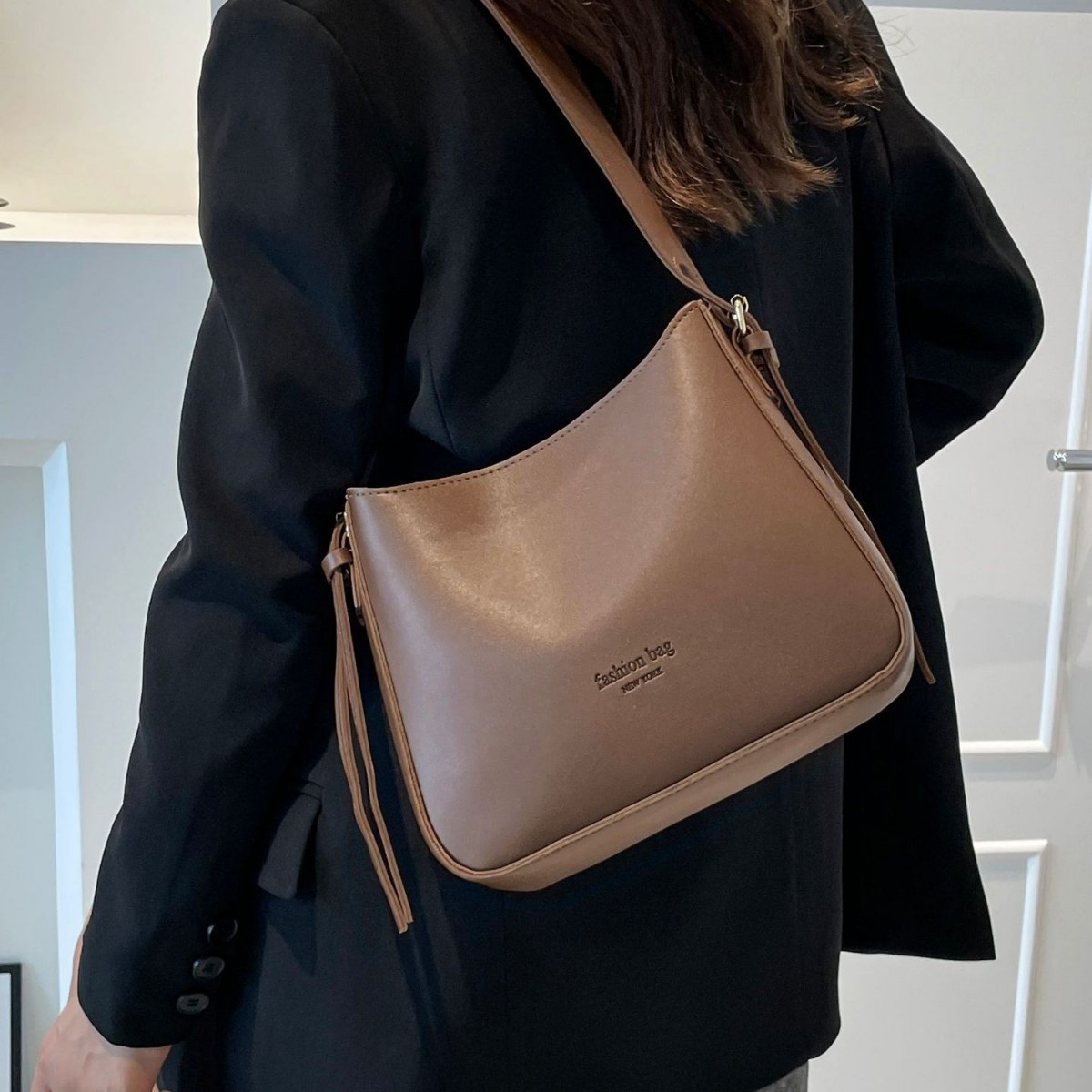 Faux Leather Messenger Bag for Daily Use