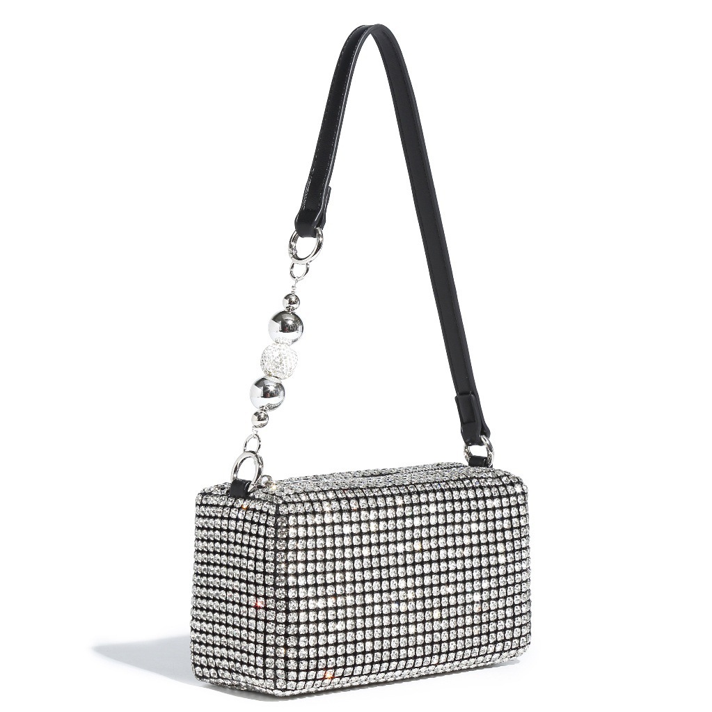 Rhinestone Evening Clutch Bag, Sparkling Crossbody & Handbag for Women - Thumbnail 11