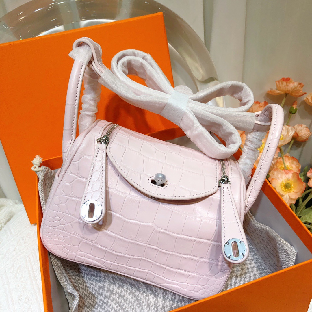 2026 New Arrival Crocodile Pattern Top Layer Cowhide Lindy Bag - Fashionable Large Capacity Doctor Bag - Thumbnail 6