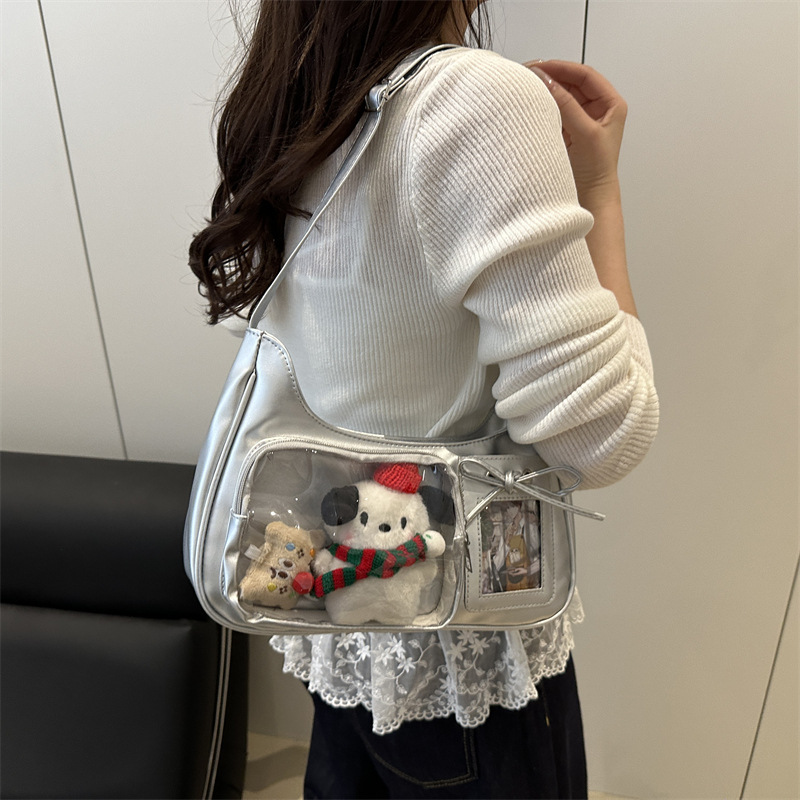 2025 New Transparent Trendy Ita Bag Small Capacity Shoulder Crossbody Bag Ins Style Streetwear - Thumbnail 3