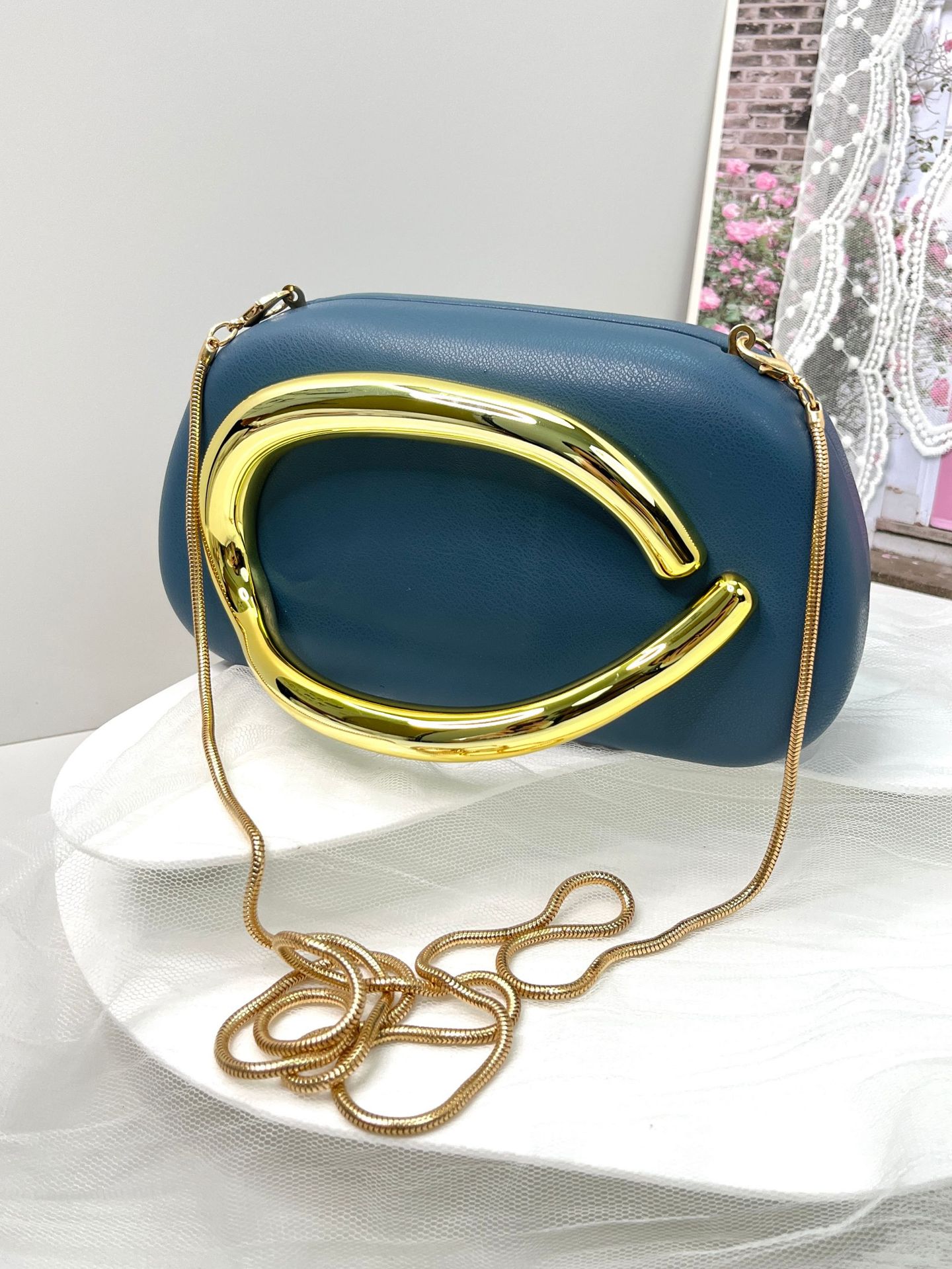 New Evening Bag with Acrylic Handle - Women's Crossbody & Shoulder Handbag - Thumbnail 42