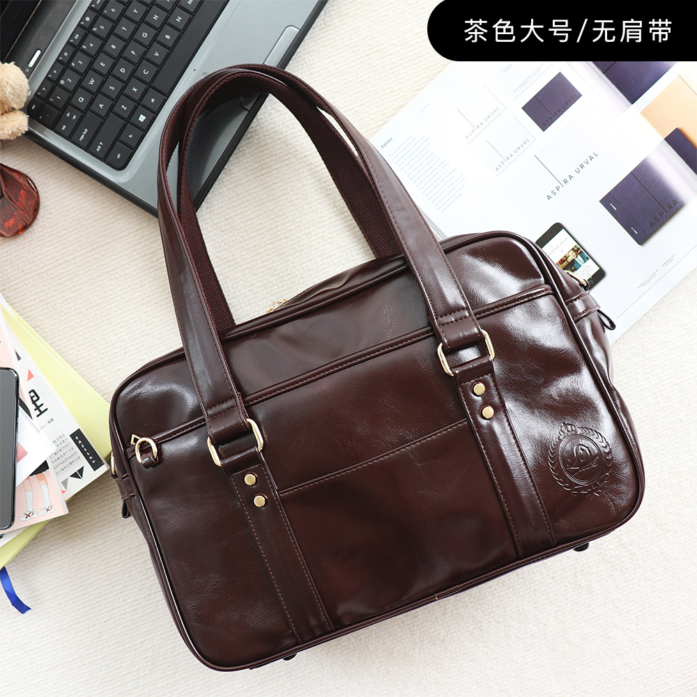 Japanese School Style PU Handbag - JK Uniform Student Shoulder Bag & Travel Laptop Bag - Thumbnail 4