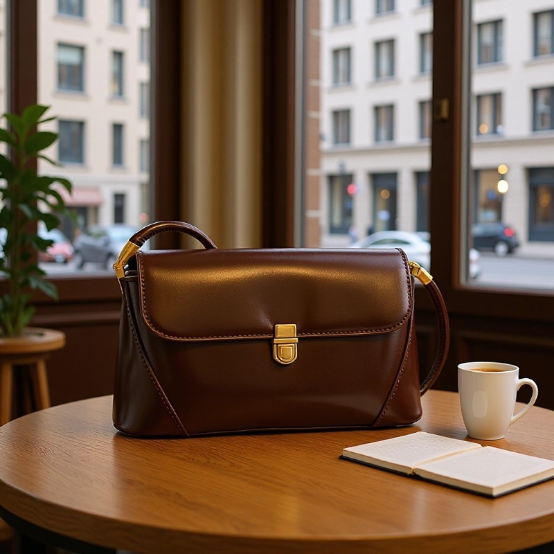 Faux Leather Baguette Bag for Daily Use