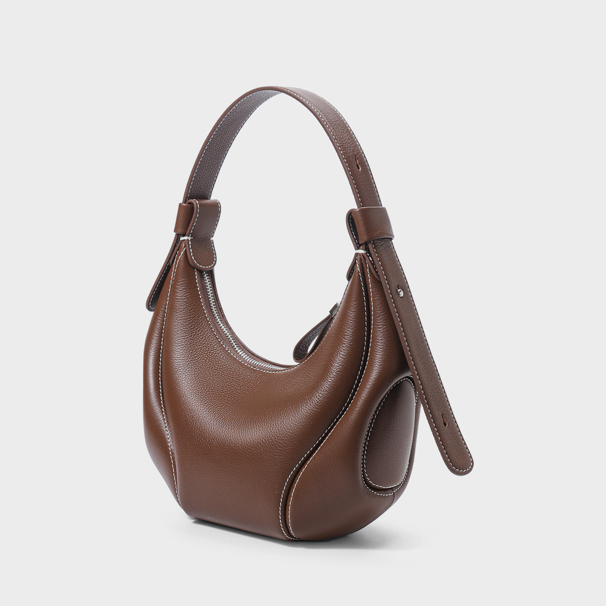 Fashionable Hobo Shoulder Bag 2026 Summer Top Grain Cowhide Crescent Bag Commuter Genuine Leather Crossbody Bag - Thumbnail 7