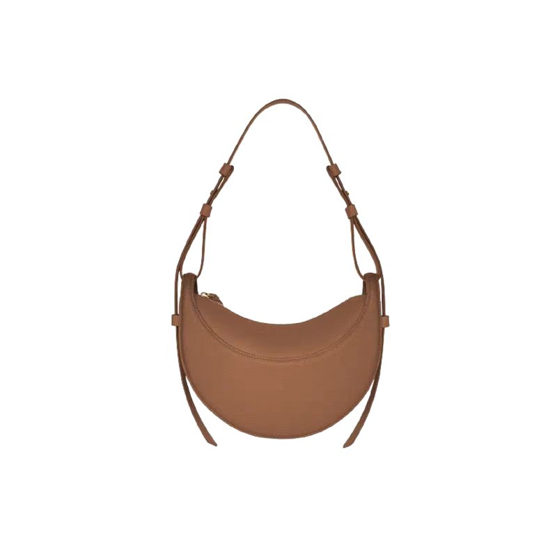 Polene Shoulder & Crossbody Bag - Crescent Leather Saddle Bag Fashionable Versatile Handbag - Thumbnail 5