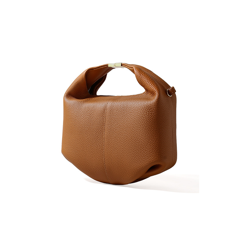 French Niche Genuine Leather Handbag Textured Cowhide Tote Bag for Women - Thumbnail 11