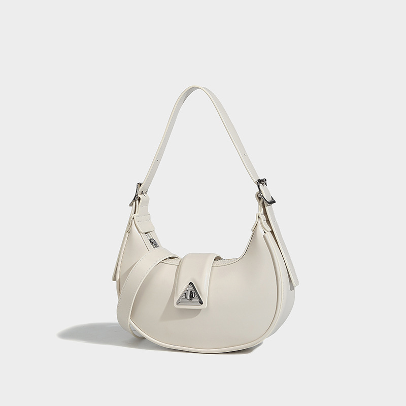 Genuine Leather Crescent Bag - 2026 New Summer Baguette Shoulder Bag, Versatile Niche Design - Thumbnail 3