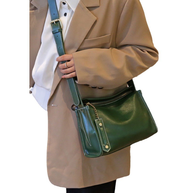 2026 New Vintage Cowhide Underarm Bag - Large Capacity French Niche Crossbody Bag - Thumbnail 5