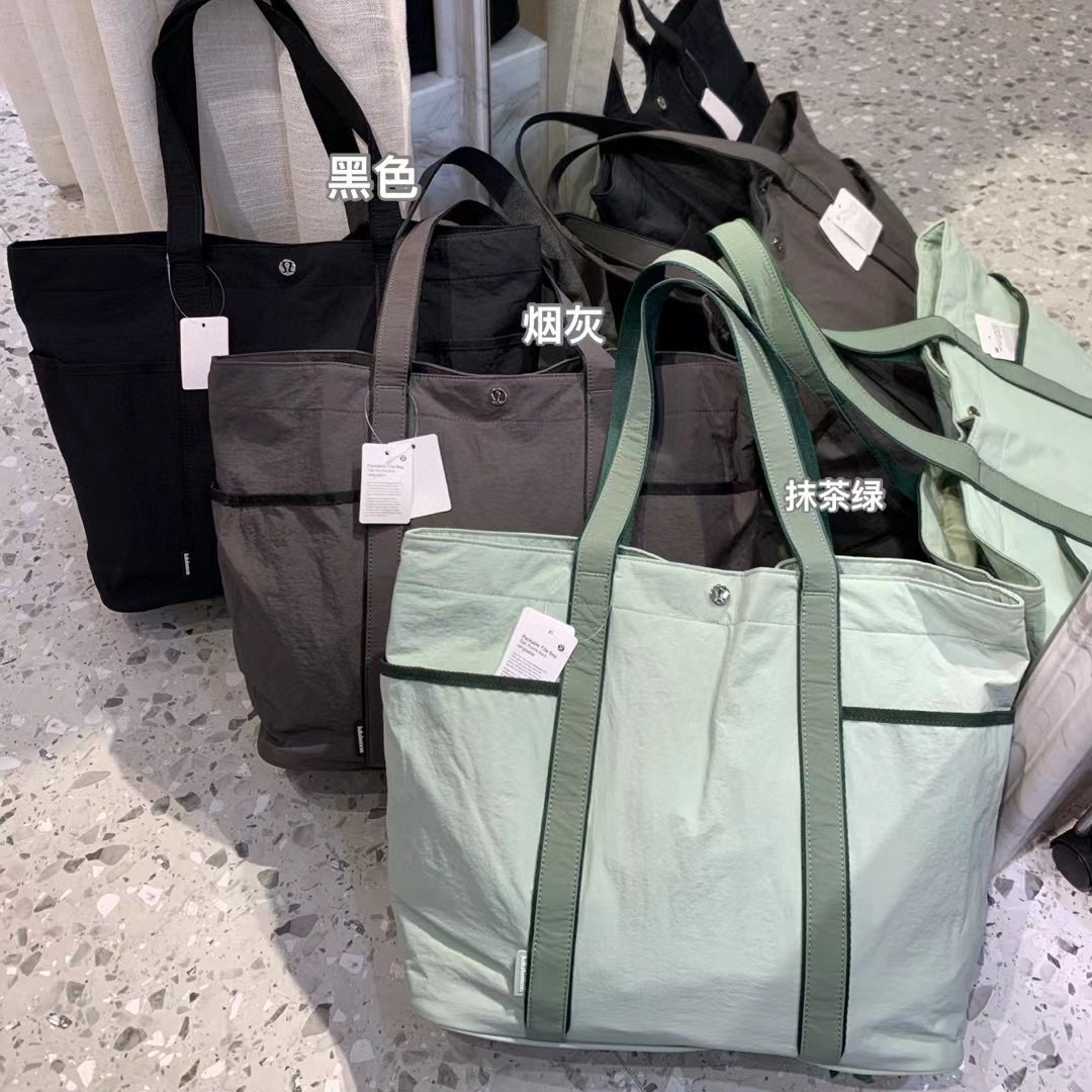 Lululemon Style Daily Multi-Pocket Waterproof Canvas Tote Bag - 20L Large Capacity Yoga Bag - Thumbnail 3