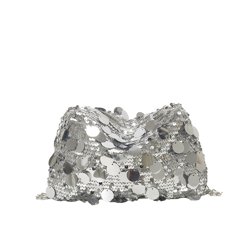 手提包小香风亮片女包2025新款晚宴包韩版潮时尚单肩斜挎包 - Thumbnail 5