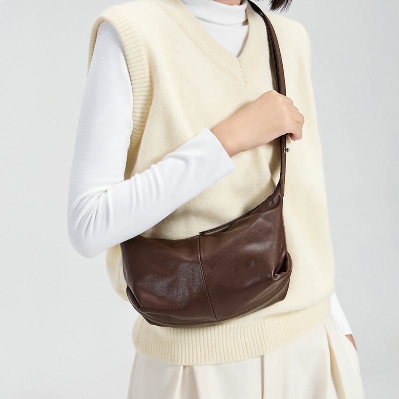 2025 New Genuine Leather Underarm Bag - Vintage Retro Crossbody & Commuter Shoulder Bag - Thumbnail 2