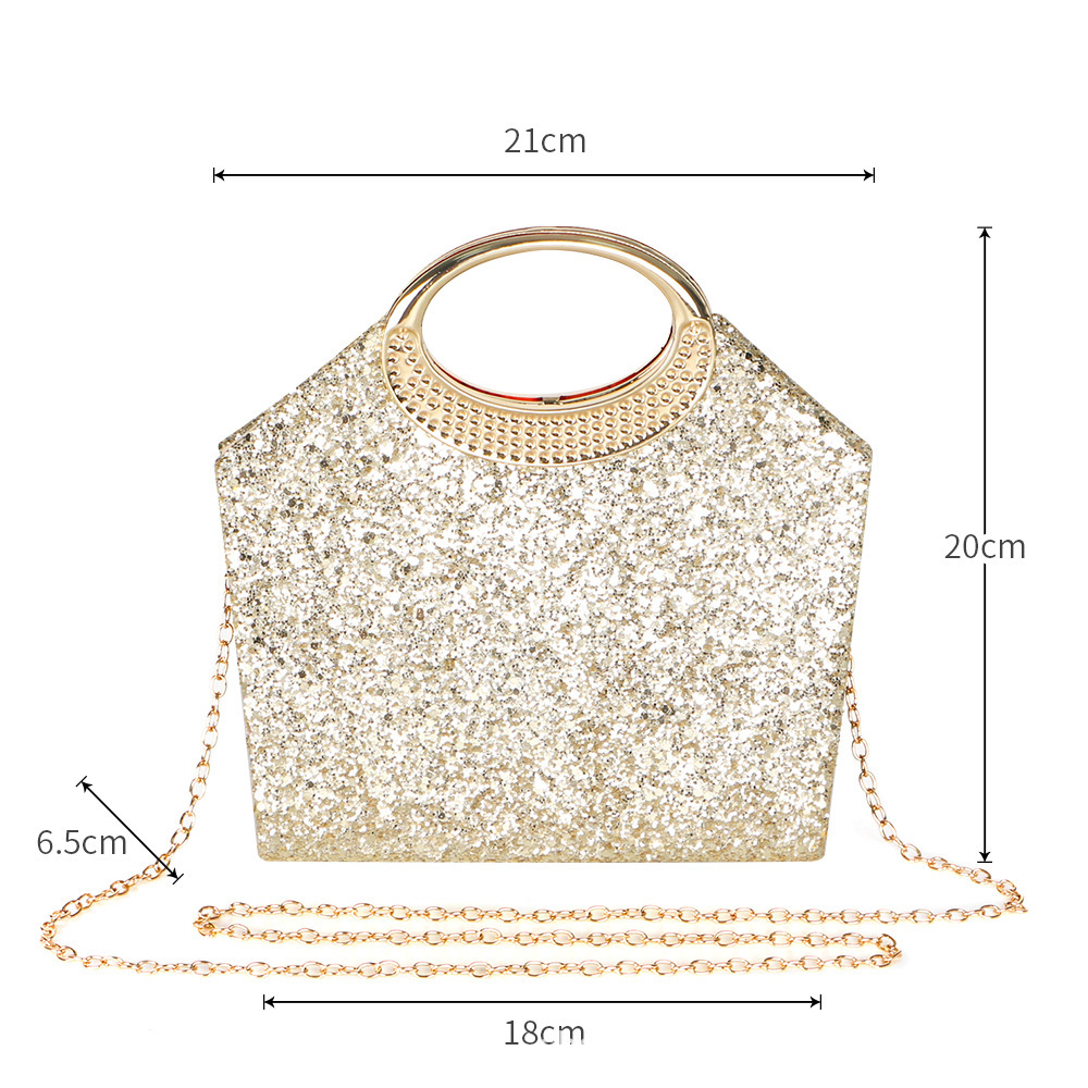 Amazon New Sparkling Diamond Handbag High-end Elegant Evening Bag Shiny Crossbody Clutch - Thumbnail 6