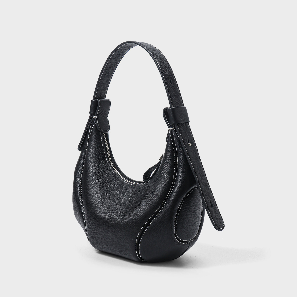 Fashionable Hobo Shoulder Bag 2026 Summer Top Grain Cowhide Crescent Bag Commuter Genuine Leather Crossbody Bag - Thumbnail 8