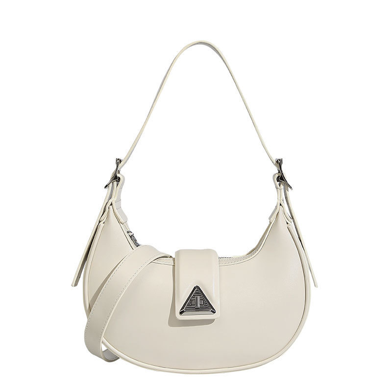 Genuine Leather Crescent Bag - 2026 New Summer Baguette Shoulder Bag, Versatile Niche Design - Thumbnail 5