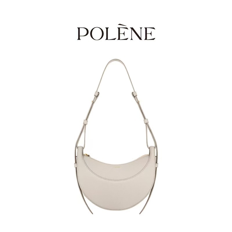 Polene Shoulder & Crossbody Bag - Crescent Leather Saddle Bag Fashionable Versatile Handbag - Thumbnail 10