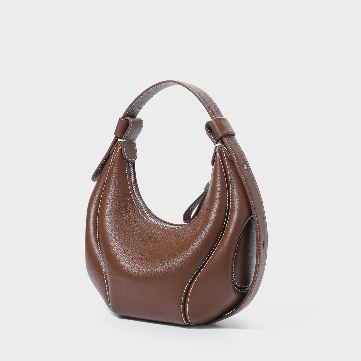 Fashionable Hobo Shoulder Bag 2026 Summer Top Grain Cowhide Crescent Bag Commuter Genuine Leather Crossbody Bag - Thumbnail 2