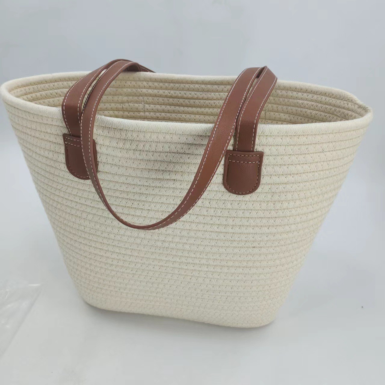 Spring Woven Canvas Tote Bag - Large Capacity Versatile Shoulder Bag & Straw Handbag for Women - Thumbnail 17