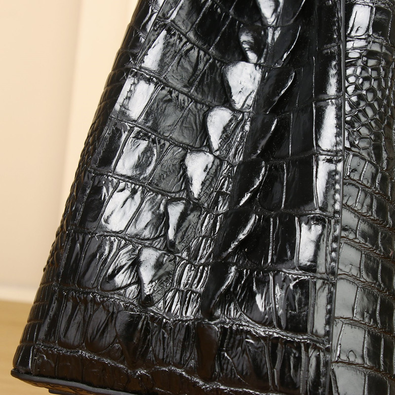New Genuine Leather Women's Handbag - Large Capacity Crocodile Pattern Party & Business Messenger Bag - Thumbnail 4