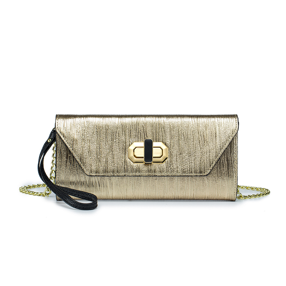 Elegant Cowhide Evening Clutch Bag - Versatile Crossbody Handbag for Women - Thumbnail 8