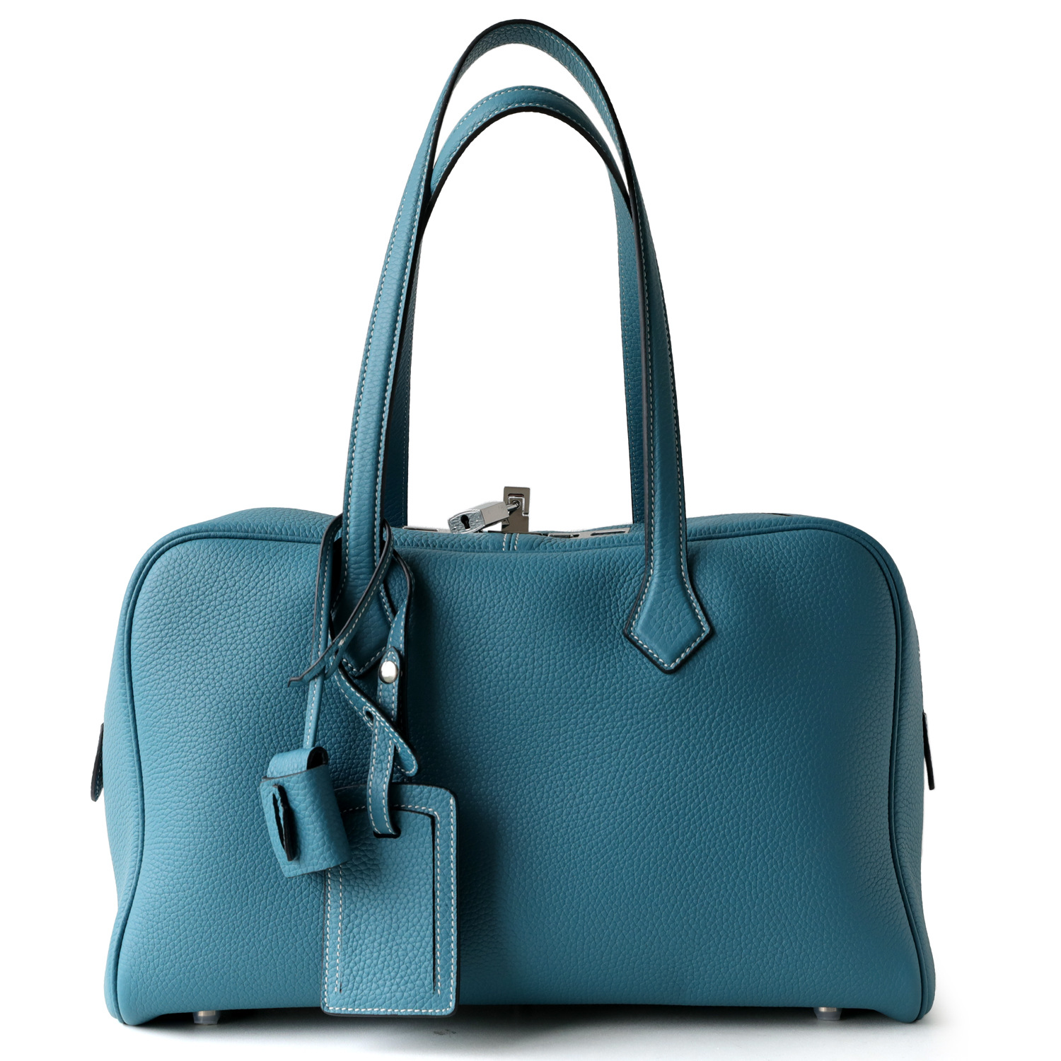 Luxury First Layer Cowhide Boston Bag Minimalist Bowling Shoulder Bag - Thumbnail 5