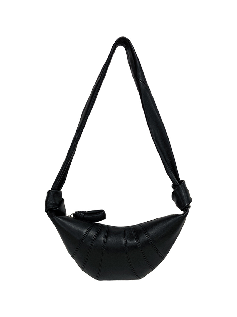 Premium Genuine Leather Croissant Bag Women's Shoulder Bag Elegant Commuter Dumpling Bag - Thumbnail 11