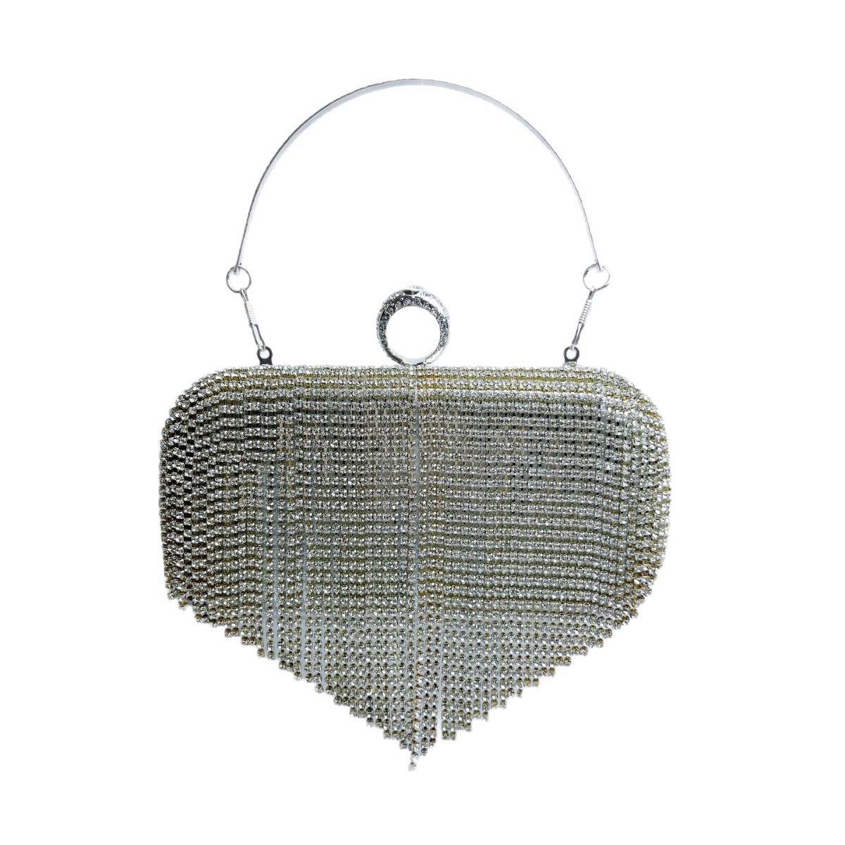 Cross-border New Evening Bag Women's Handbag Banquet Clutch Bag Evening Dress Bag with Rhinestones and Tassels - Thumbnail 5