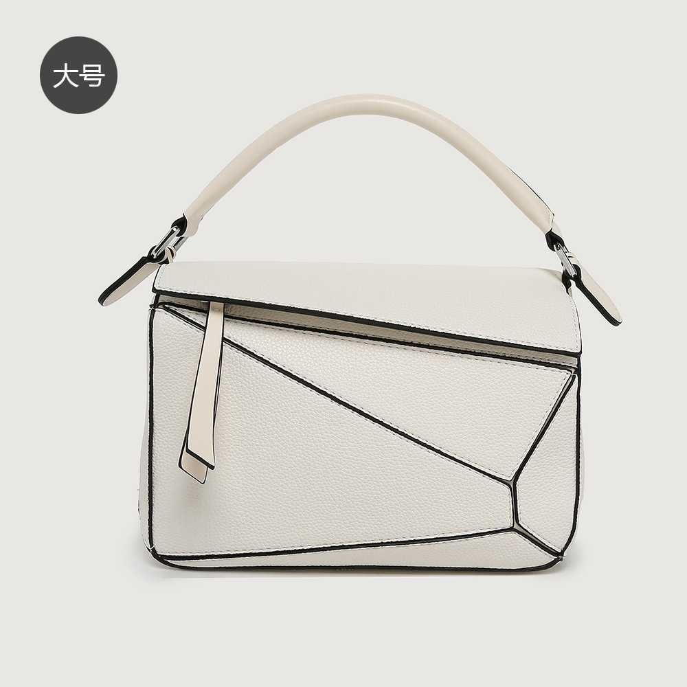 Minimalist PU Geometric Handbag - Versatile Large Capacity Crossbody Doctor Bag - Thumbnail 8