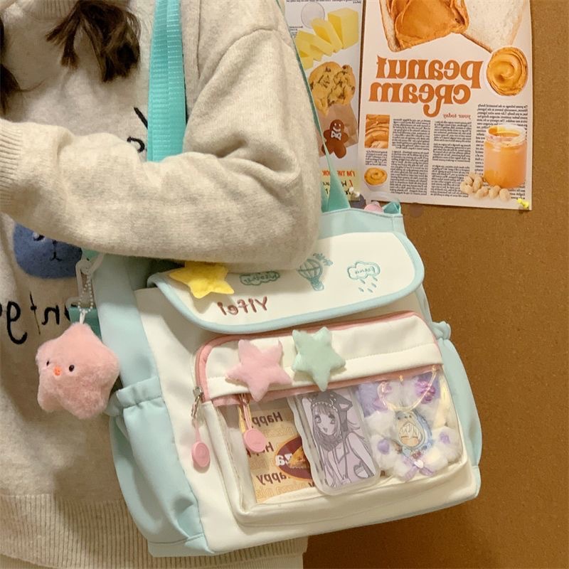 Canvas Tote Bag for Women - Fresh Versatile Large Capacity Shoulder Bag for Students - Thumbnail 6