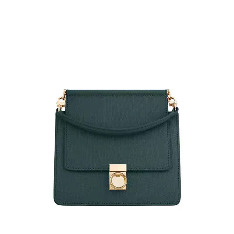 2026 New Arrival French Vintage Genuine Leather Small Square Chain Bag for Women - Thumbnail 5