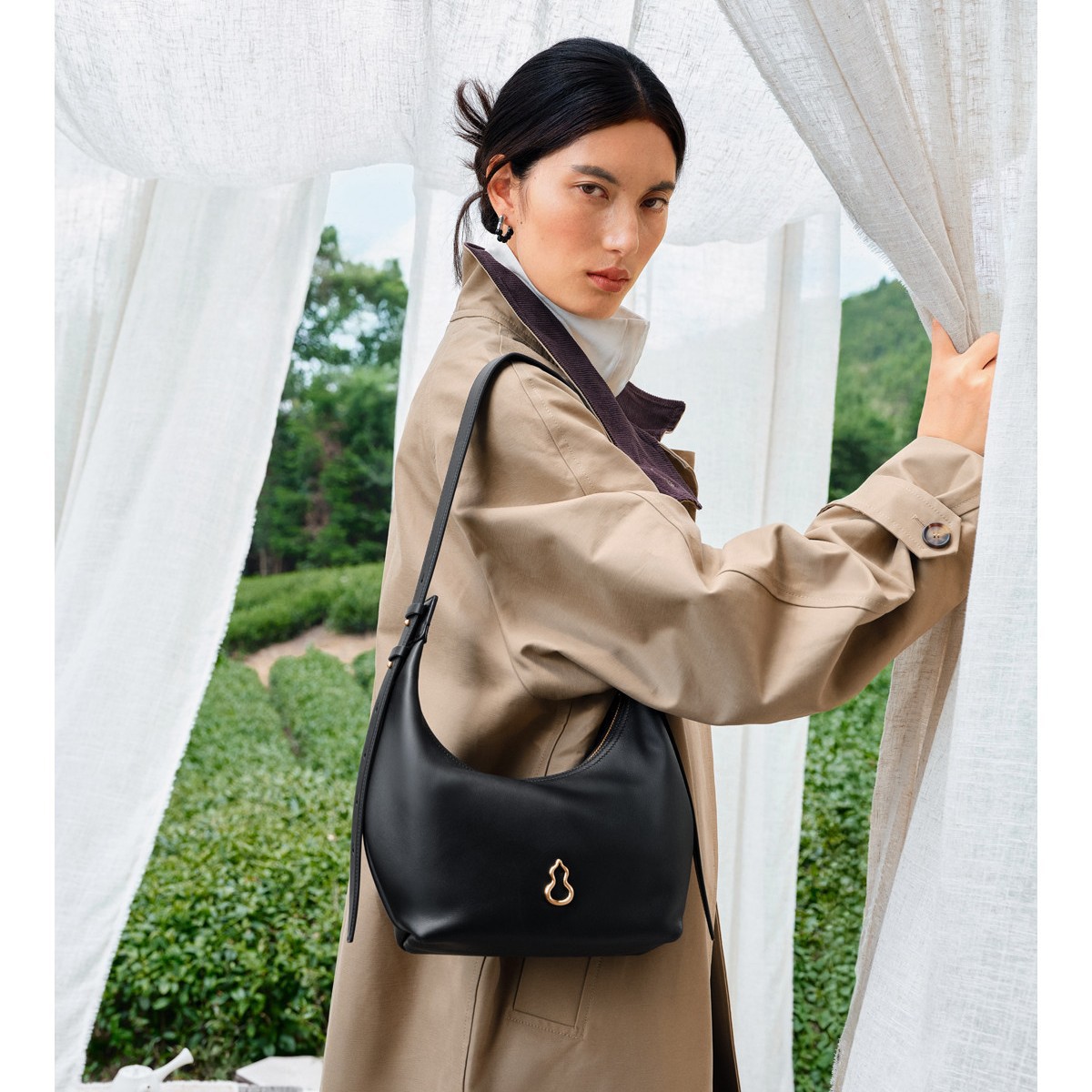 BAMPO Crescent Hobo Bag Minimalist Shoulder & Crossbody Bag for Work - Thumbnail 3