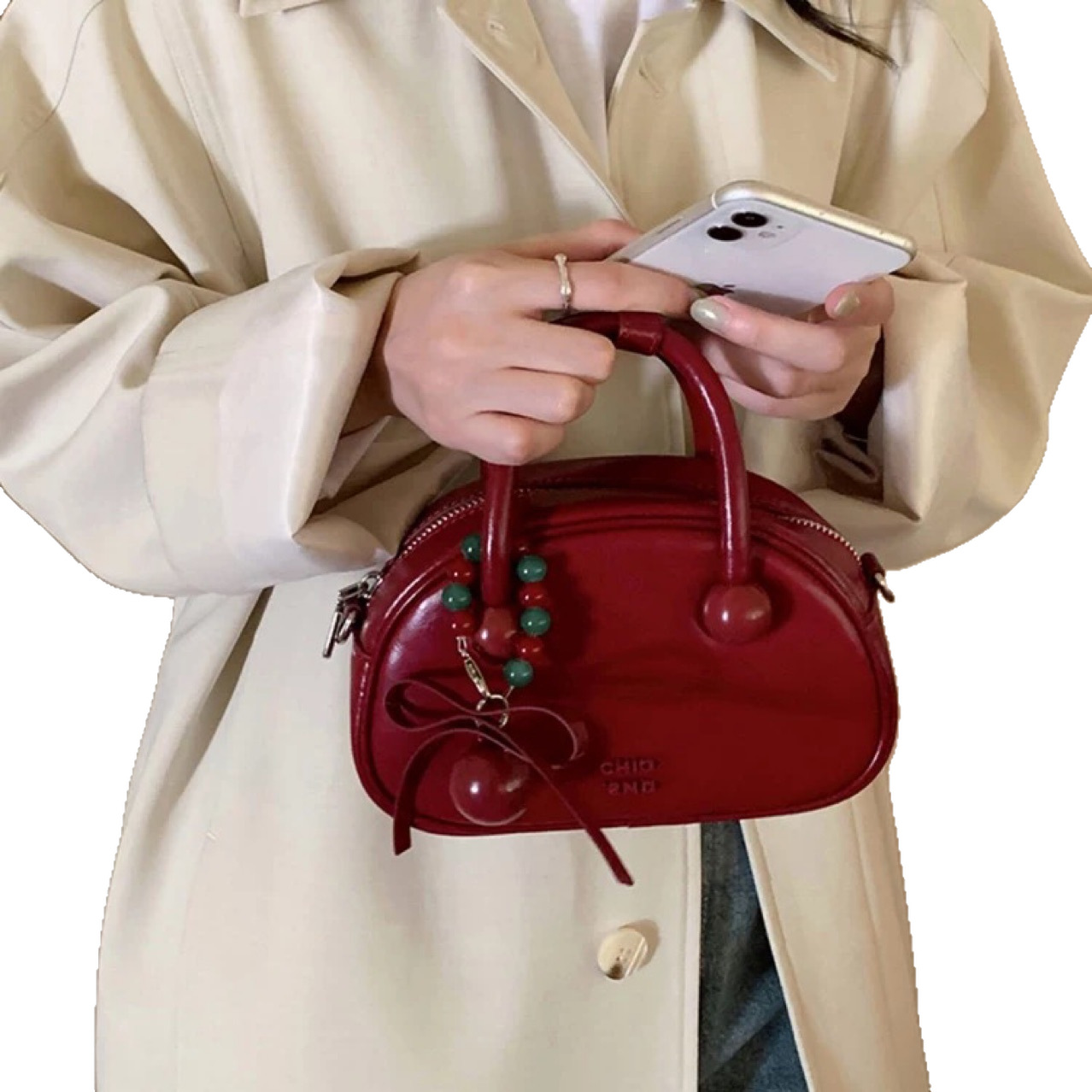 Nanfeng Chio2nd Sweet Date Genuine Leather Pillow Bag - Exquisite Small Handbag, Shoulder & Crossbody Bag for Weddings - Thumbnail 5