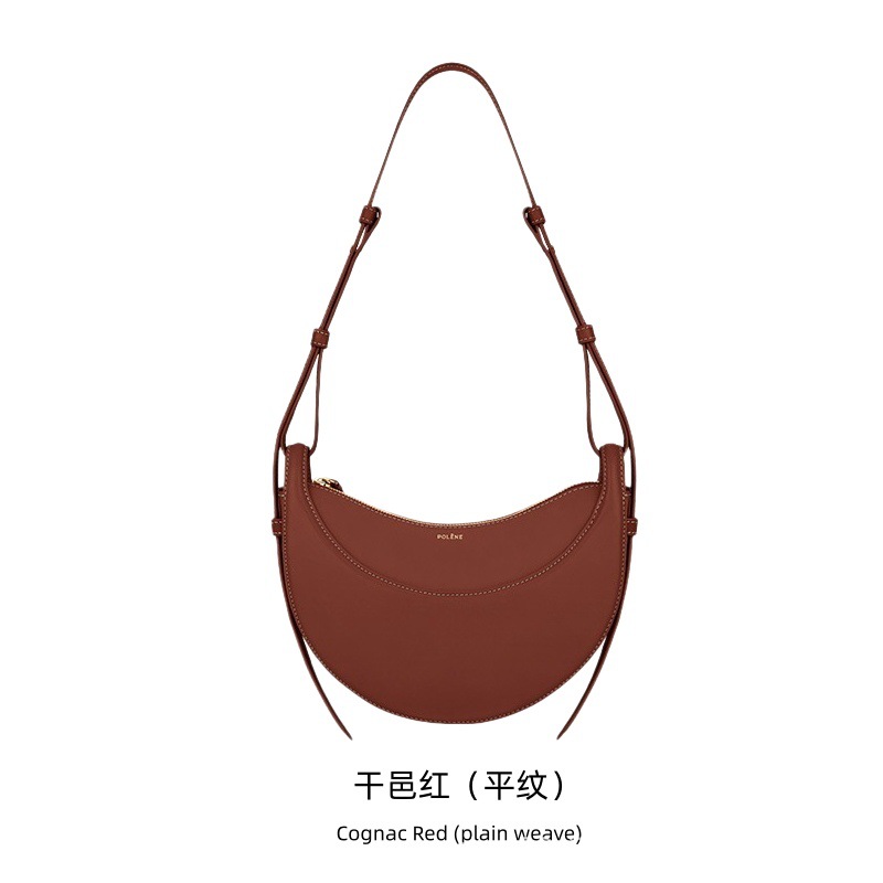Polene Style Crescent Moon Bag - Genuine Leather Underarm Shoulder Bag for Women - Thumbnail 10