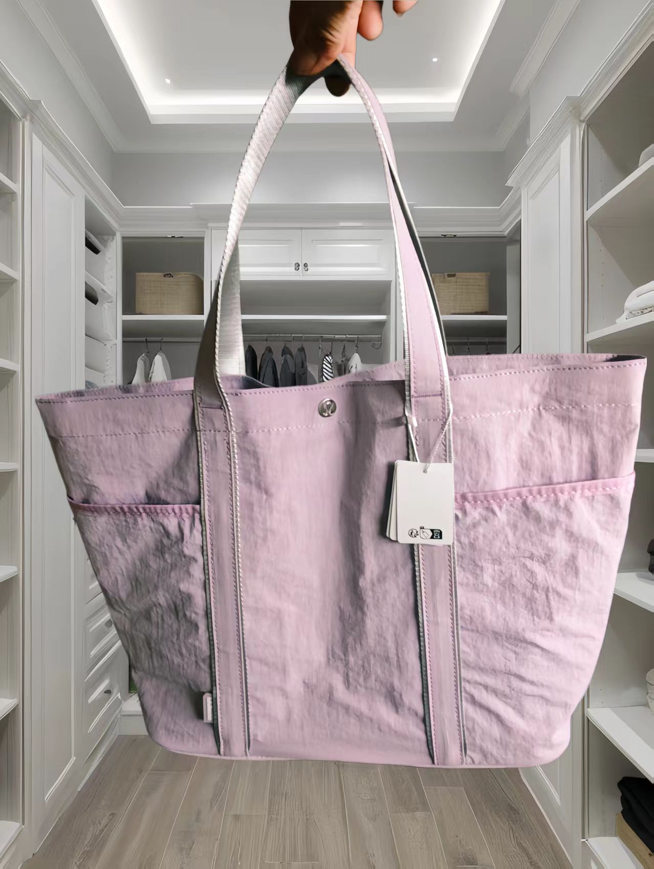 Lululemon Style Daily Multi-Pocket Waterproof Canvas Tote Bag - 20L Large Capacity Yoga Bag - Thumbnail 11