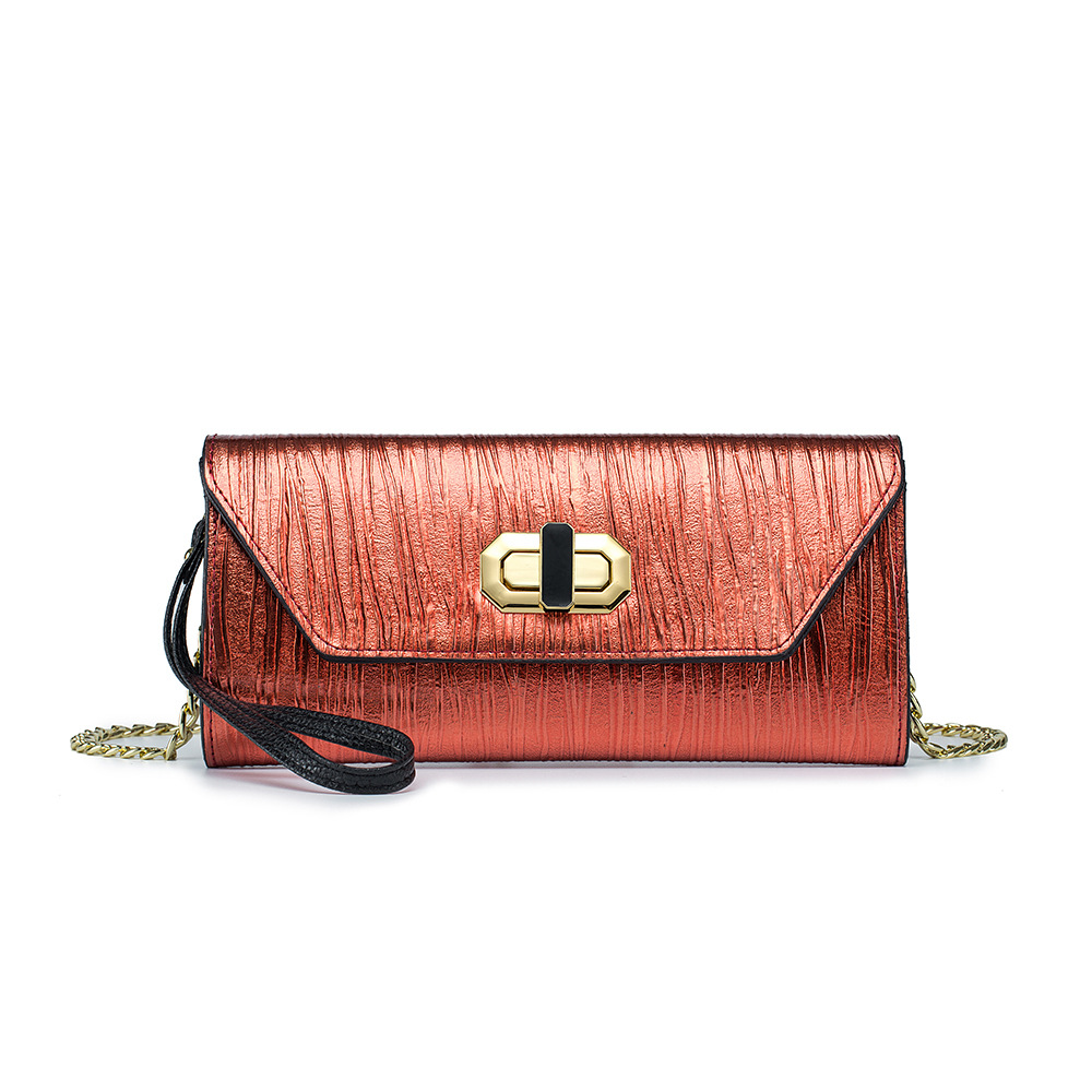 Elegant Cowhide Evening Clutch Bag - Versatile Crossbody Handbag for Women - Thumbnail 7