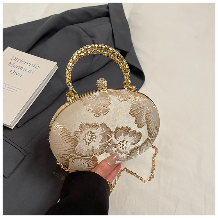 New Chinese Style Elegant Luxury Texture Women's Bag Qipao Evening Party Chain Shoulder Bag - Thumbnail 6