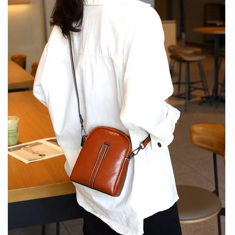 2024 New Genuine Leather Shell Bag, Fashionable Commuter Mini Shoulder Bag - Thumbnail 3