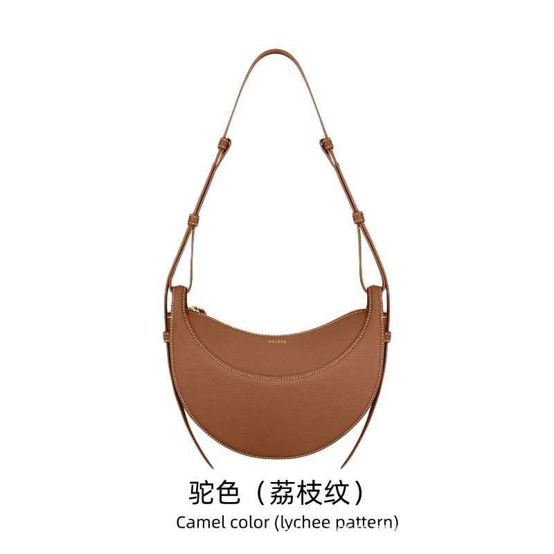 Polene Style Crescent Moon Bag - Genuine Leather Underarm Shoulder Bag for Women - Thumbnail 8