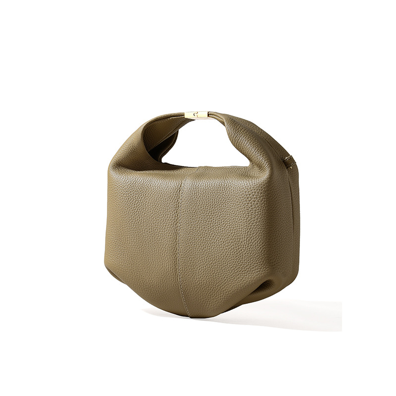 French Niche Genuine Leather Handbag Textured Cowhide Tote Bag for Women - Thumbnail 9