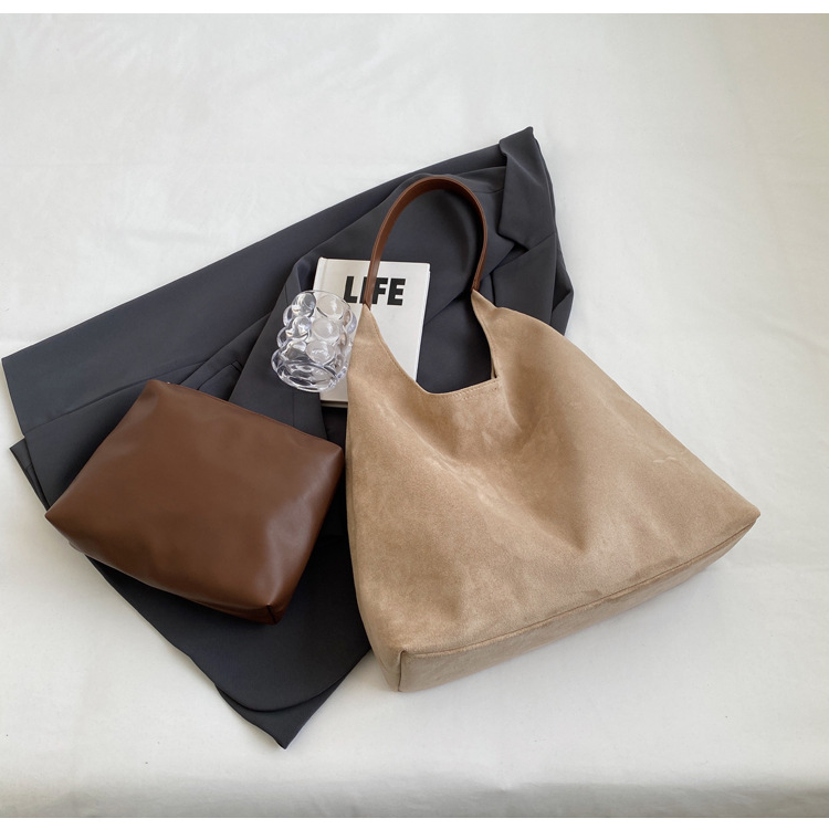 Vintage Matte Suede Women's Shoulder Bag Large Capacity Autumn/Winter Versatile Commuter Hobo Bag - Thumbnail 16