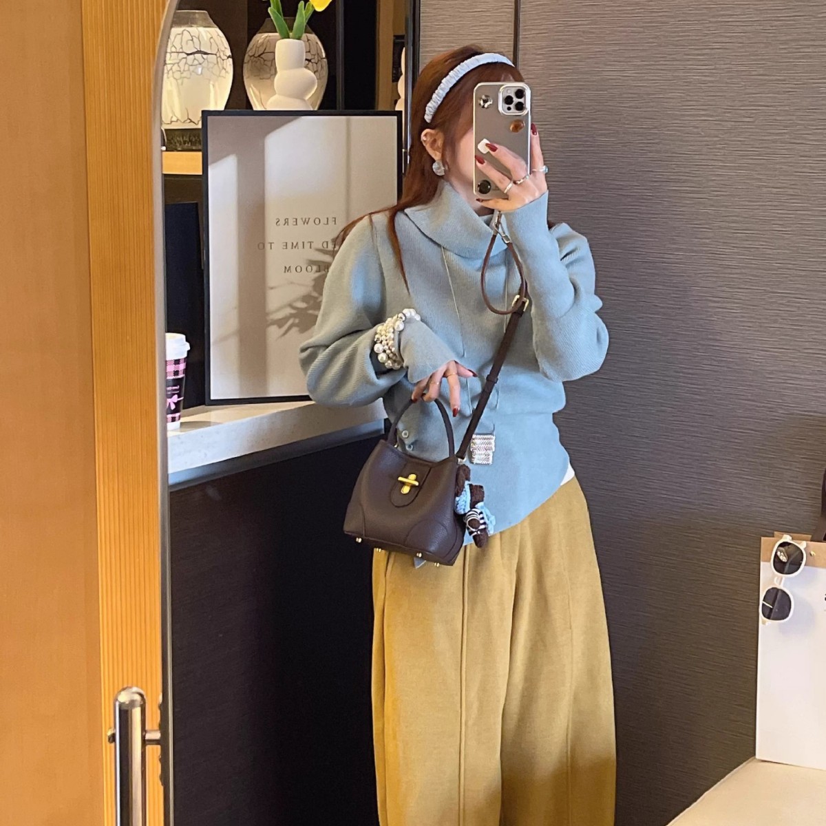 2026 Fashion Cross-border Genuine Leather Bucket Bag, Lychee Grain Texture Tote, Versatile Shoulder Bag - Thumbnail 2