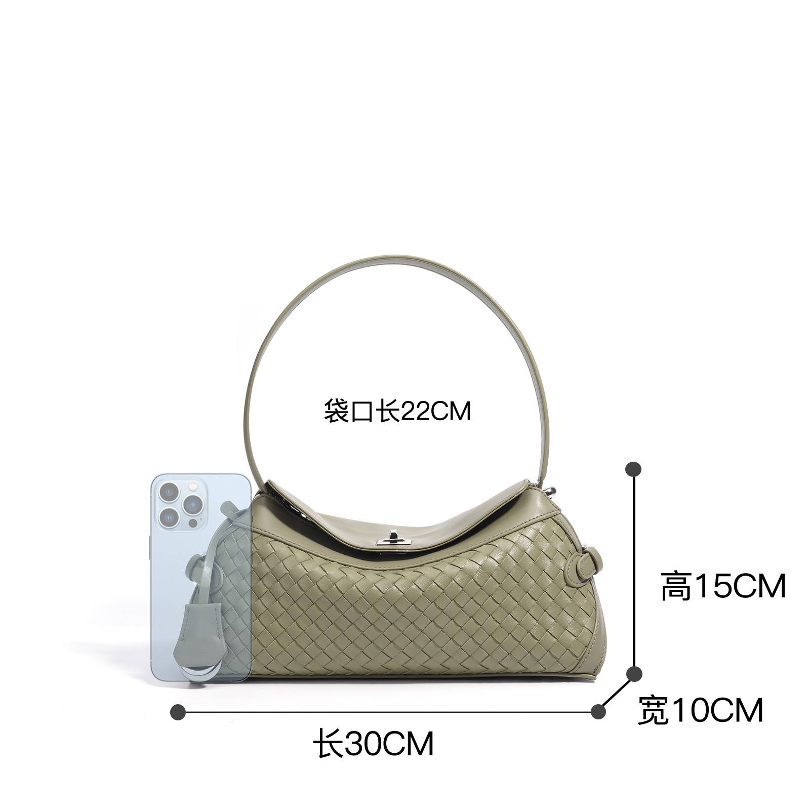 High-End Cowhide Shoulder Bag - French Niche Style Luxury Genuine Leather Underarm Bag for Commuting - Thumbnail 4