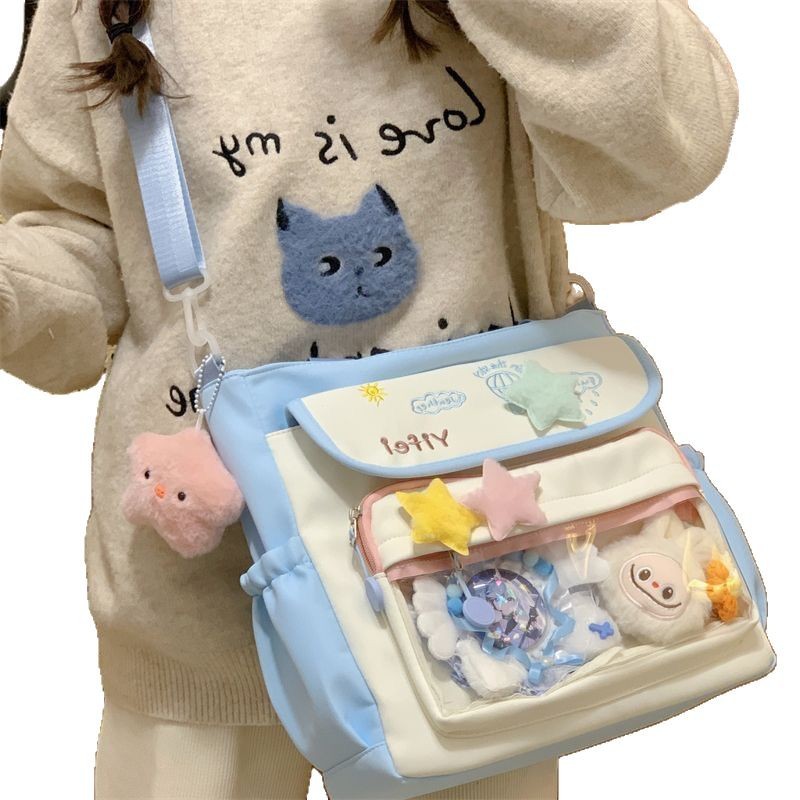 Canvas Tote Bag for Women - Fresh Versatile Large Capacity Shoulder Bag for Students - Thumbnail 5