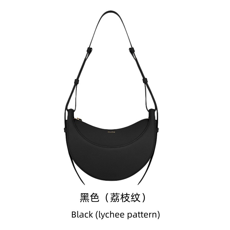 Polene Style Crescent Moon Bag - Genuine Leather Underarm Shoulder Bag for Women - Thumbnail 7