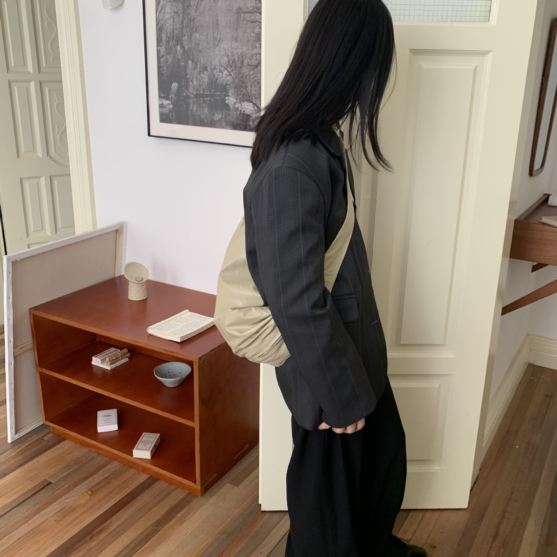 韩版新款单肩斜挎饺子包pu软皮通勤女包大容量高级感简约小众包包 - Thumbnail 2